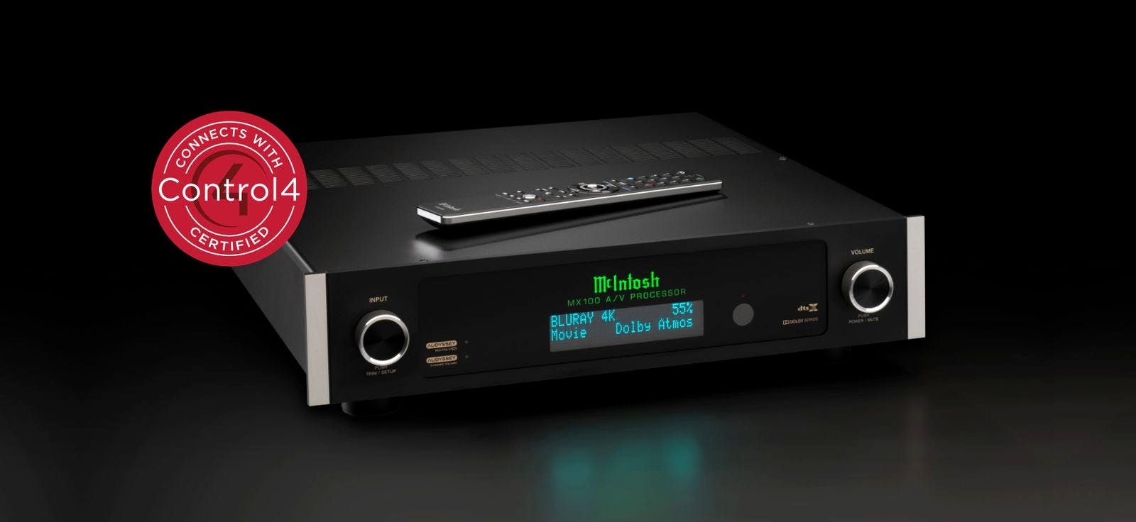 McIntosh MX100 A/V Processor Receives Connects with Control4 Certification